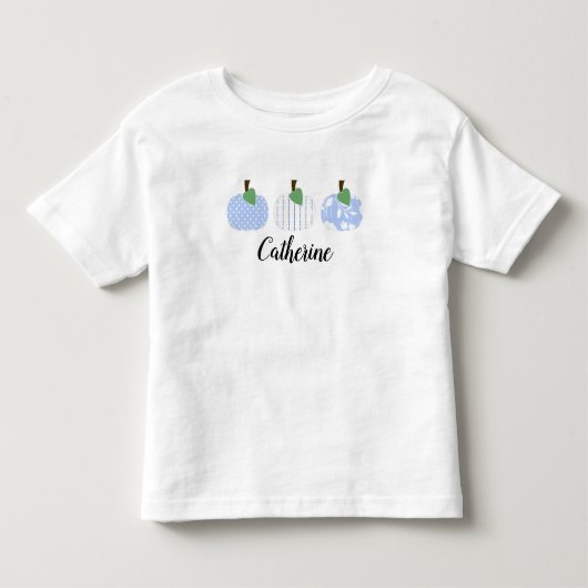 幼児 女の子 ライトブルー かぼちゃの3点セット Tシャツ (正面)