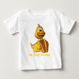 幼児、私はちょうどダッキー(アヒルちゃん)長袖 ベビーTシャツ