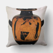 幼児Heraを描写するアチックの赤姿のstamnos クッション (裏面)