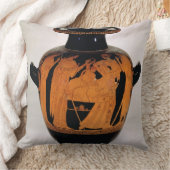 幼児Heraを描写するアチックの赤姿のstamnos クッション (ブランケット)