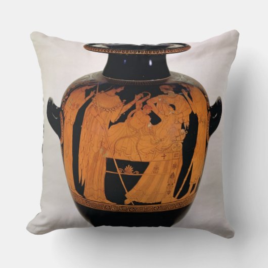 幼児Heraを描写するアチックの赤姿のstamnos クッション (正面)