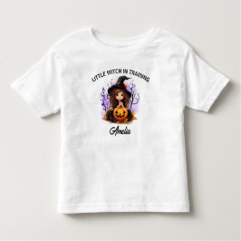 幼児Tシャツのトレーニングでハロウィーンかわいい魔女 トドラーTシャツ