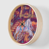 幼夢 – 古い馬の回転木馬    壁時計 (傾斜)