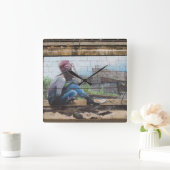 幼失った時の落書きを考えて スクエア壁時計 (ホーム)