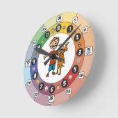 幼学子のための時計:サガンとロキ ラウンド壁時計 (傾斜)