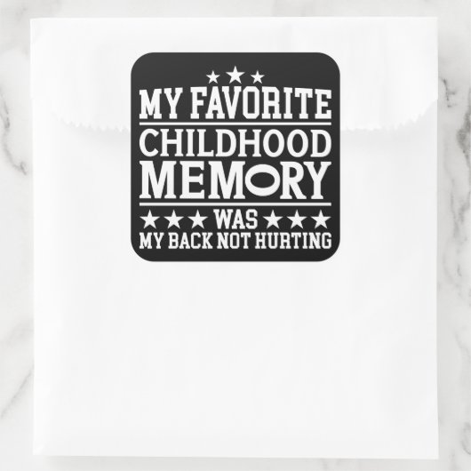 幼少期お気に入りのの記憶は皮肉なことわざだった スクエアシール (バッグ)