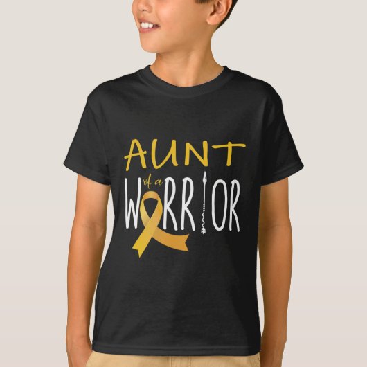 幼少期がん認識度戦士の叔母1 Tシャツ (正面)