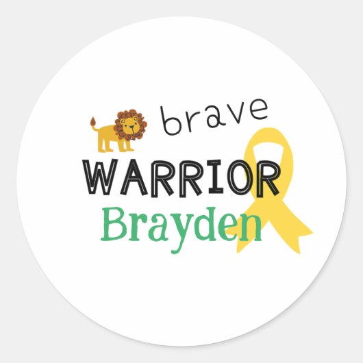幼少期がん.brave warrior.名前をカスタムするシール ラウンドシール (正面)