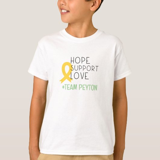 幼少期がん.hope#チーム名カスタム子Tシャツ Tシャツ (正面)