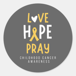 幼少期がん.love.hope.祈..シールとラベル ラウンドシール