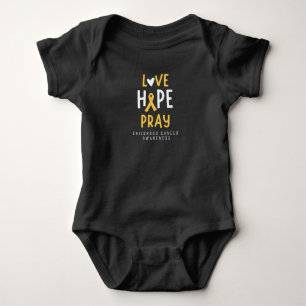 幼少期がん.love.hope.祈..ベビーTシャツ ベビーボディスーツ