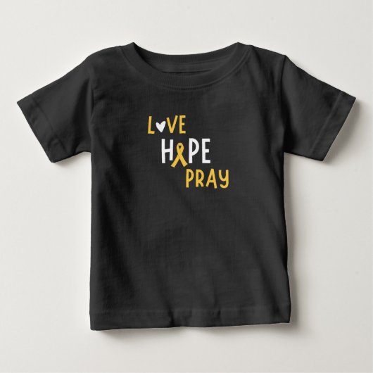 幼少期がん.love.hope.祈..ベビーTシャツ ベビーTシャツ (正面)