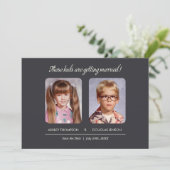 幼少期の写真の保存日付招待状 セーブザデート (スタンド正面)