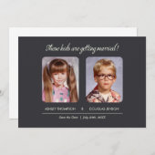 幼少期の写真の保存日付招待状 セーブザデート (正面/裏面)