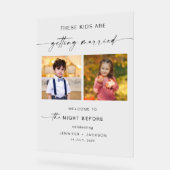 幼少期の写真の前の結婚夜 アクリルサイン (傾斜)