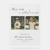 幼少期の写真の前の結婚夜 アクリルサイン (正面)