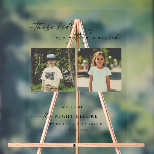 幼少期の写真の前の結婚夜 アクリルサイン (ニュートラル)