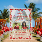 幼少期の写真の前の結婚夜 アクリルサイン