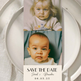 幼少期の写真タイポグラフィQrcode日付を保存 招待状