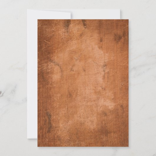 幼少期の写真ヴィンテージ木材の日付を保存 招待状 (裏面)