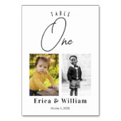 幼少期の写真写真テーブル結婚番号 テーブルナンバー (裏面)