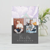 幼少期の写真結婚花婿のテーブル番号 サンキューカード (スタンド正面)