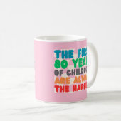 幼少期の最初の80年のヴィンテージ コーヒーマグカップ (正面右)