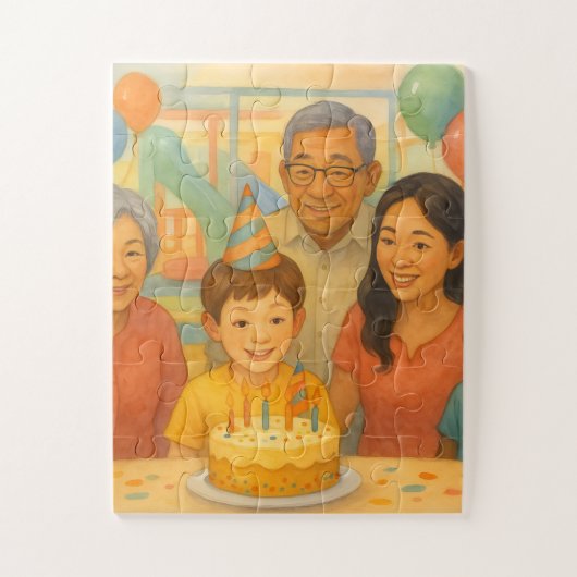 幼少期の水鮮やか色の喜び ジグソーパズル (縦)