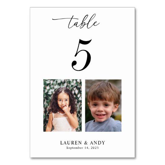 幼少期写真写真テーブル結婚番号5 テーブルナンバー (正面)