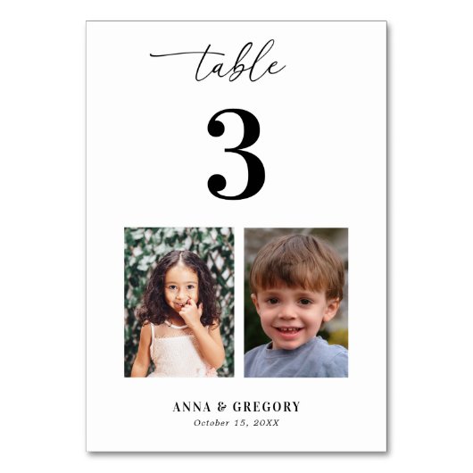 幼少期写真写真表結婚第3番 テーブルナンバー (裏面)