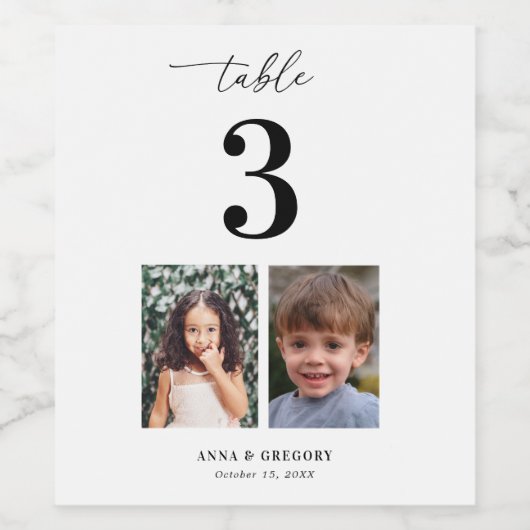 幼少期写真写真表結婚第3番 ワインラベル (シングルラベル)