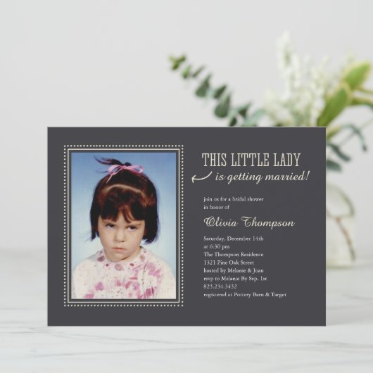 幼年期の写真のブライダルシャワー招待状 招待状 (スタンド正面)