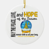 幼年期の蟹座のクリスマス3匹の雪の地球のオーナメント セラミックオーナメント (正面)