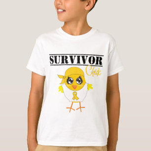 幼年期の蟹座の生存者のひよこ Tシャツ