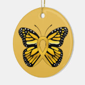 幼年期の蟹座の蝶認識度のリボン セラミックオーナメント (左)