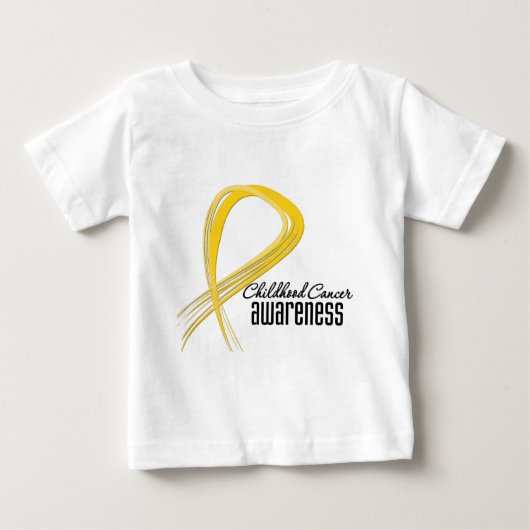 幼年期の蟹座の認識度のグランジなリボン ベビーTシャツ (正面)