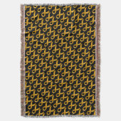 幼年期の蟹座の金ゴールドのリボン スローブランケット (正面縦)