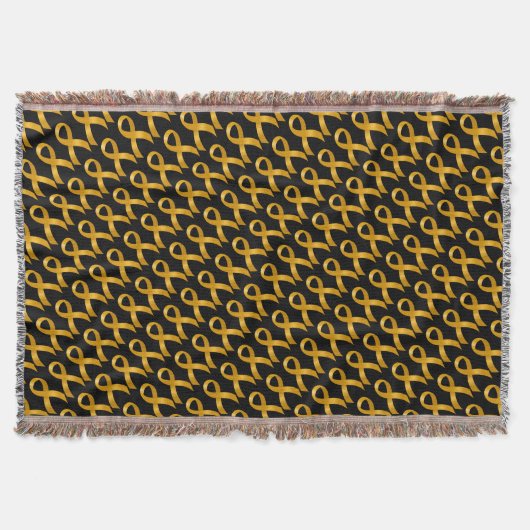 幼年期の蟹座の金ゴールドのリボン スローブランケット (正面)