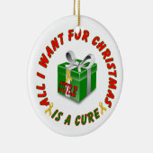 幼年期の蟹座の金ゴールドの認識度のリボンのクリスマス セラミックオーナメント (右)