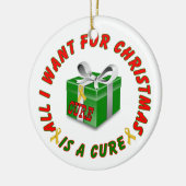 幼年期の蟹座の金ゴールドの認識度のリボンのクリスマス セラミックオーナメント (左)