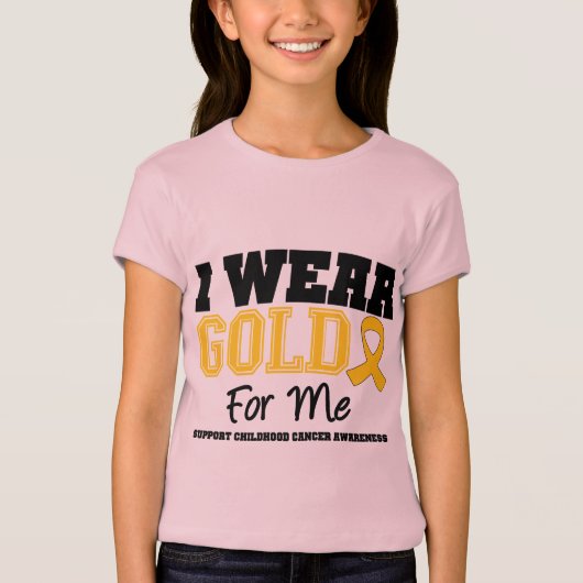 幼年期の蟹座私は私のための金ゴールドのリボンを身に着けています Tシャツ (正面)