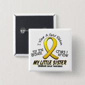 幼年期の蟹座私は私の姉妹のための金ゴールドのリボンを身に着けています 缶バッジ (正面&裏面)