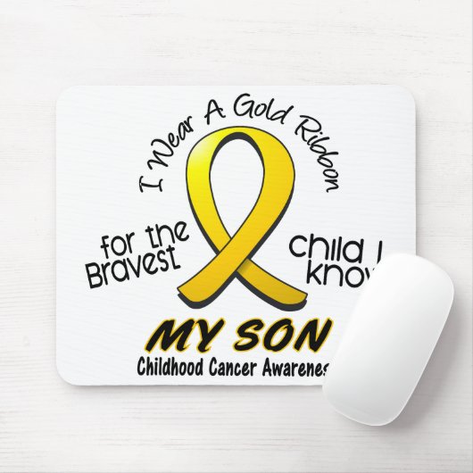 幼年期の蟹座私は私の息子のための金ゴールドのリボンを身に着けています マウスパッド (マウス)