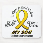 幼年期の蟹座私は私の息子のための金ゴールドのリボンを身に着けています マウスパッド (正面)