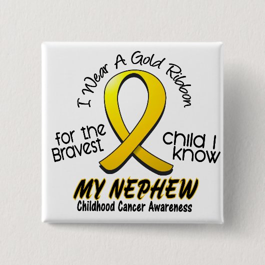 幼年期の蟹座私は私の甥のための金ゴールドのリボンを身に着けています 缶バッジ (正面)