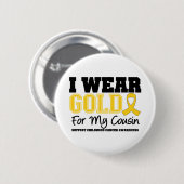 幼年期の蟹座私は金ゴールドのリボンのいとこを身に着けています 缶バッジ (正面&裏面)