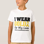 幼年期の蟹座私は金ゴールドのリボンのいとこを身に着けています Tシャツ (正面)