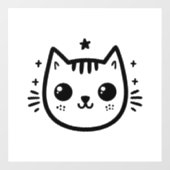 幼稚な絵 | 白黒 | ミニマル ウィンドウサイン (シート)