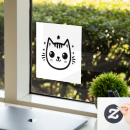 幼稚な絵 | 白黒 | ミニマル ウィンドウサイン