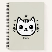 幼稚な絵 | 白黒 | ミニマル ノートブック (正面)